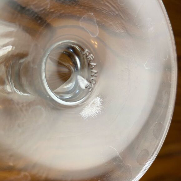 4 France Clear Glass Wine Stem Stemware Laser Etched K Goblet - Picture 4 of 5